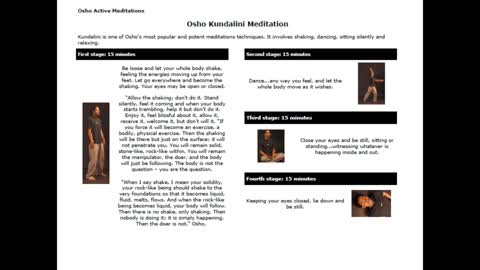 Instruction for Osho Kundalini Meditation