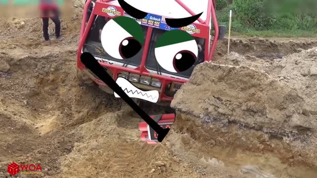 Stupid Dump Truck crossed the edge of the Hell _ Off Road Doodles Vehicle Mud Race _ Woa Doodland