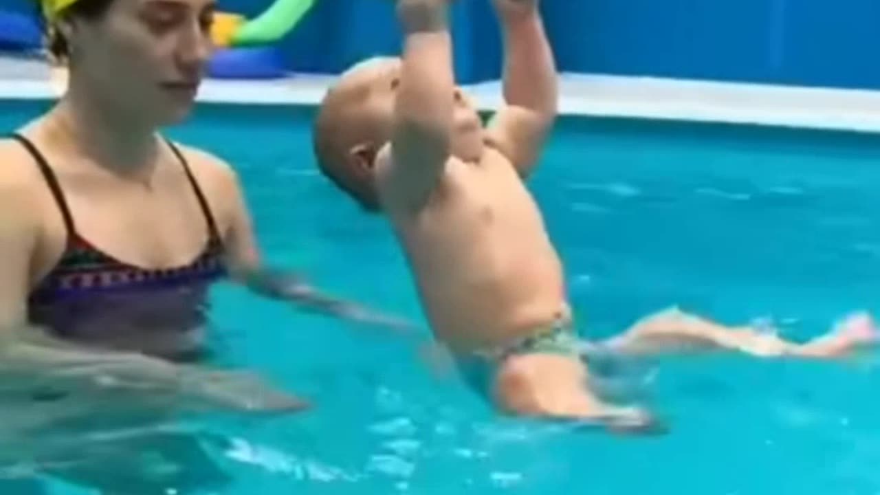 Cute baby Swimming