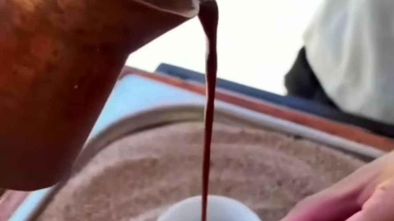 Turkish coffee in sand