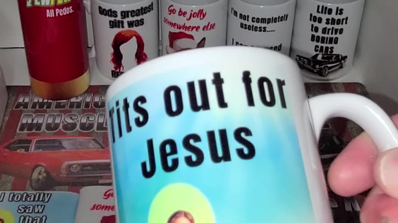 Tits out for Jesus mug