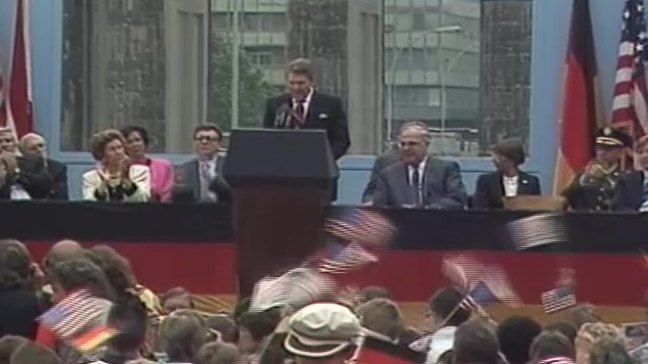 President Ronald Reagan at the Brandenburg Gate June 12, 1987