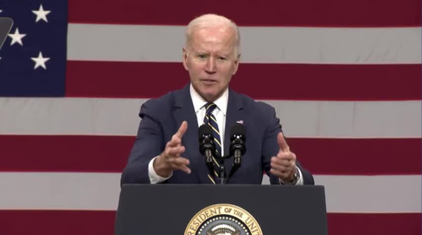 Biden erupts during Pittsburgh infrastructure speech.