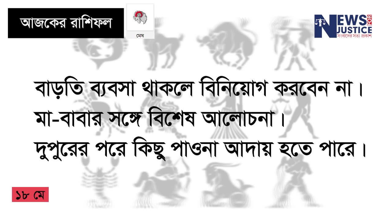 আজকের রাশিফল