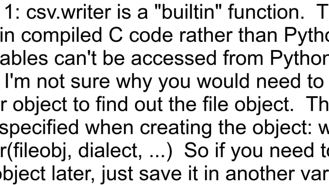 Get File Object used by a CSV ReaderWriter Object