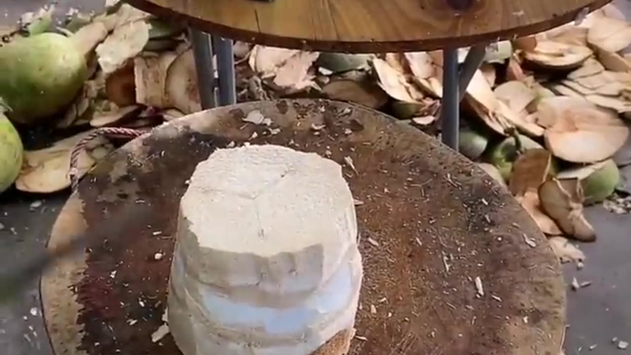 Coconut cutting skill