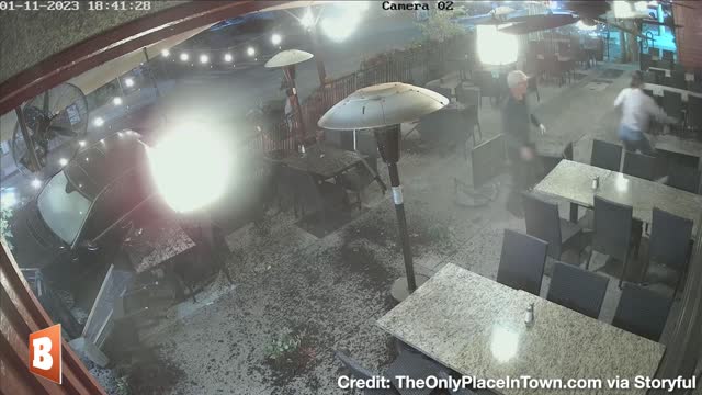 That's One Way to Skip the Line! Driver CRASHES Car Directly into Restaurant Patio