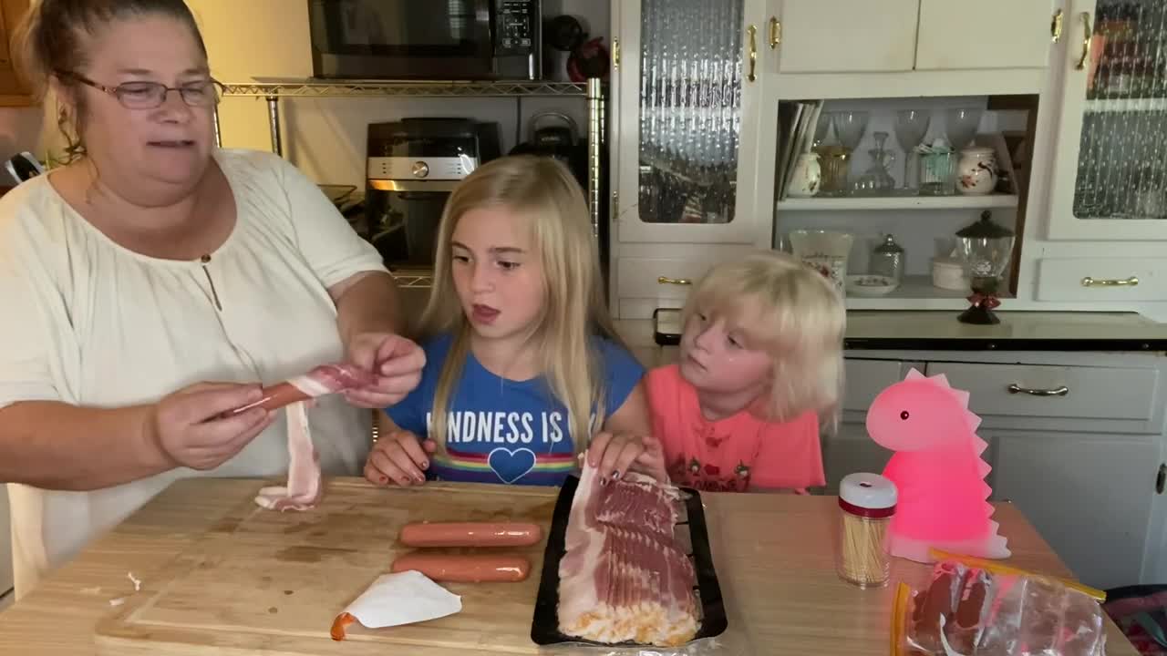 Khloe-Rose Second Grade Cook: Bacon Wrapped Cheese Dogs