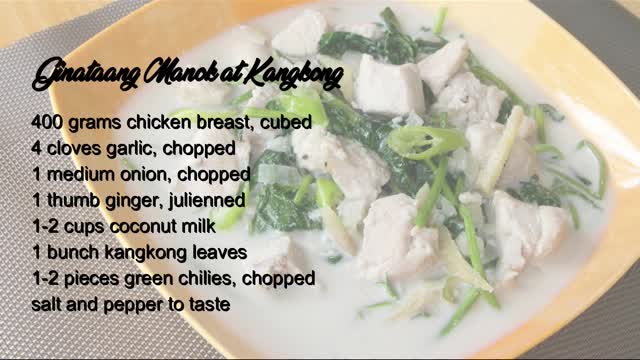 BUDGET ULAM! GINATAANG MANOK AT KANGKONG