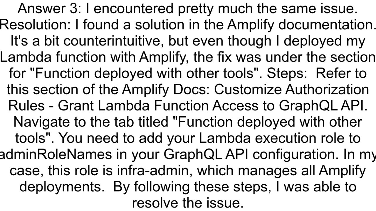 AWS Amplify Calling GraphQL API from Lambda Function produces quotNot Authorized to access updateCu