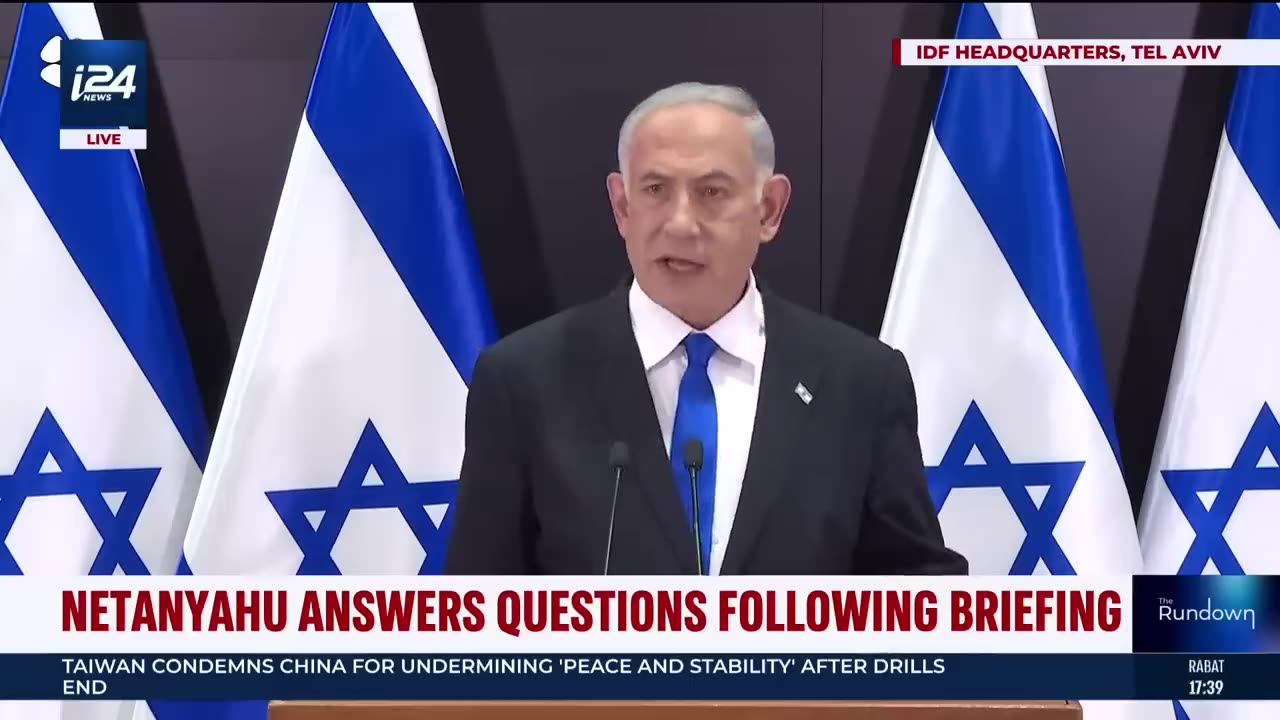 Israeli PM Netanyahu address nation amid tense security situation after recent terror attacks