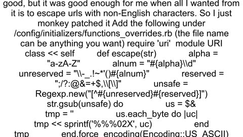 Undefined method escape39 for URIModule