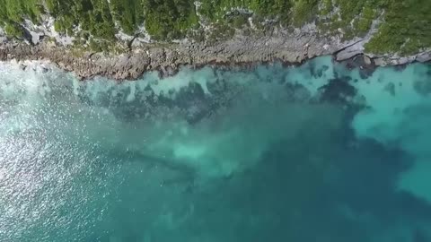 Relaxing Sea Waves and beach drone video