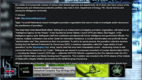 ICYMI News Special Report: Censorship Industrial Complex Top 50 Orgs (P3) - 16-May-2023