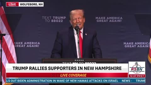 Trump Says Obama is Bidens “Boss” at New Hampshire Rally