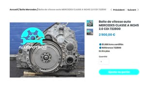 ALLOMOTEUR.COM - Boite de vitesse auto MERCEDES CLASSE A W245 2.0 CDI 722800