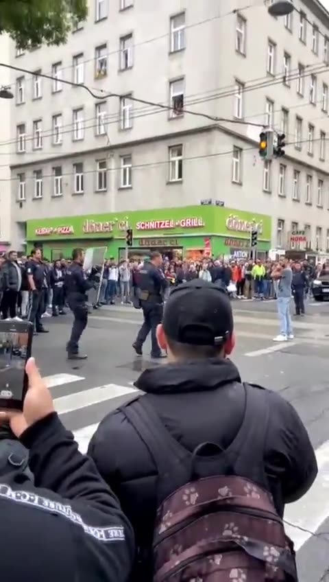 Wiener Polizei überwältigt Provokateur in Quellenstraße