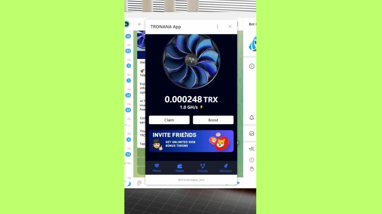 new mining mini app telegram earn tron and shiba same tronix