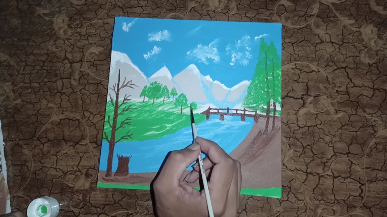 Acrylic Painting Techniques | Mountains painting | @PaintingGallery339