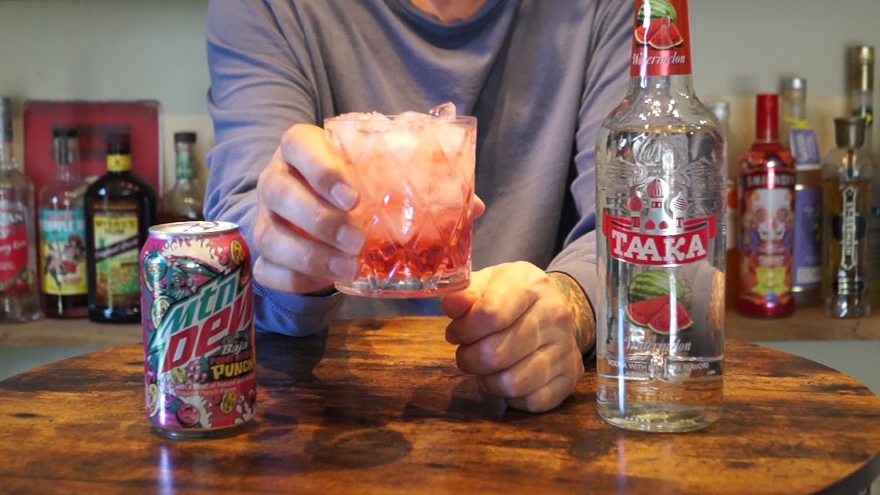 Taaka Watermelon Vodka & Mtn Dew Baja Point Break Punch