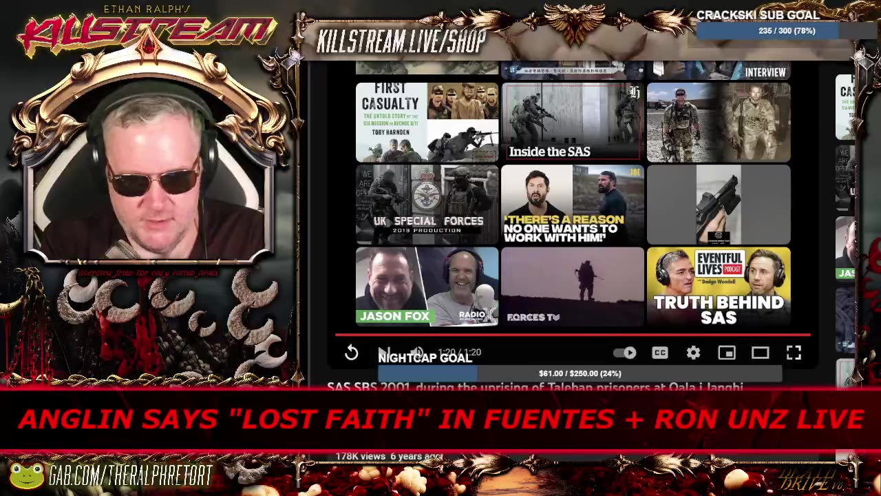 KILLSTREAM: ANGLIN SAYS "LOST FAITH" IN FUENTES + RON UNZ LIVE (RESTREAM)