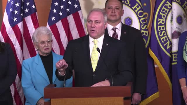 House Republican Whip Steve Scalise gives remarks at Leadership Press Conference