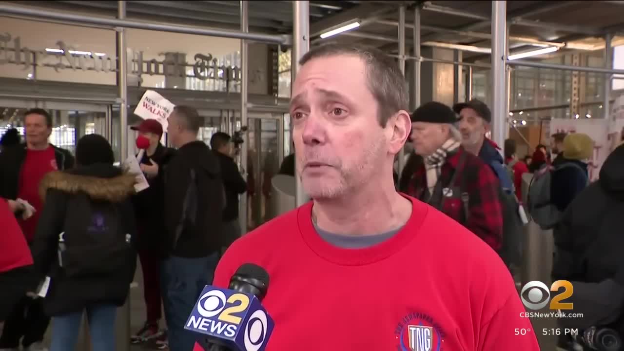 Union members at the New York Times stage 24-hour strike