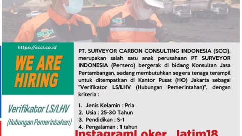 Jobs Vacancy PT Surveyor Carbon Consulting Indonesia #fyp #shorts #jobs #vacancy #loker