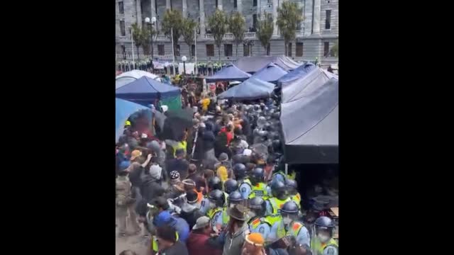 Police Violently Take Parliament Grounds in Wellington, NZ