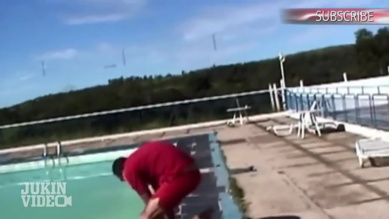 Bikini Girl Pool Throw Fail - Boobs Naked