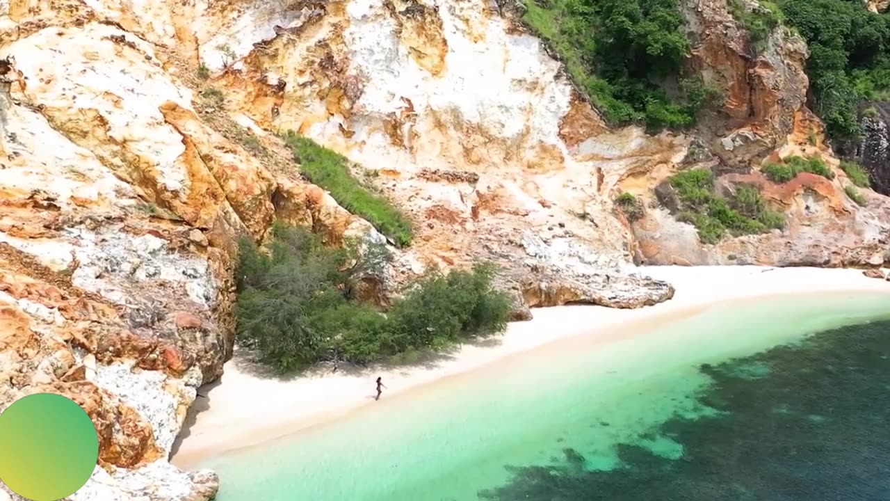 Green and Natural Beach With Beauty Model