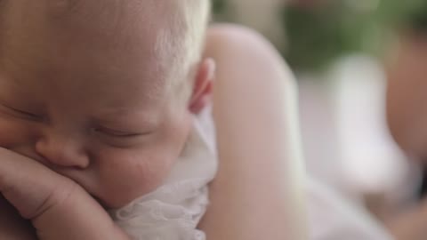 Newborn beginning to cry