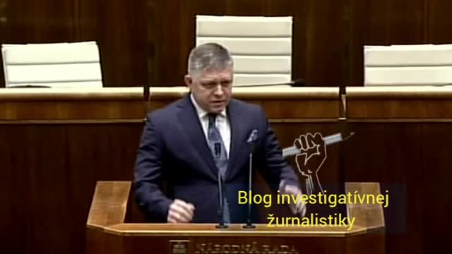 Robert Fico při svém vystoupení ve slovenském parlamentu