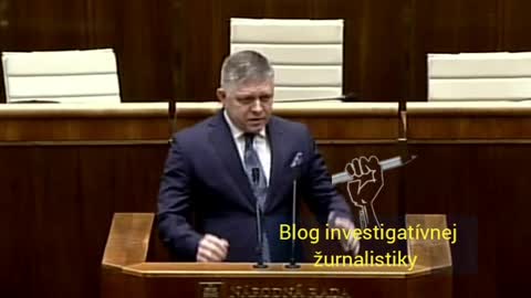 Robert Fico při svém vystoupení ve slovenském parlamentu