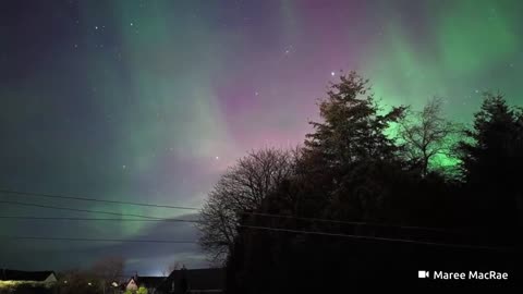 Northern Lights captured over Scotland in stunning timelapse footage