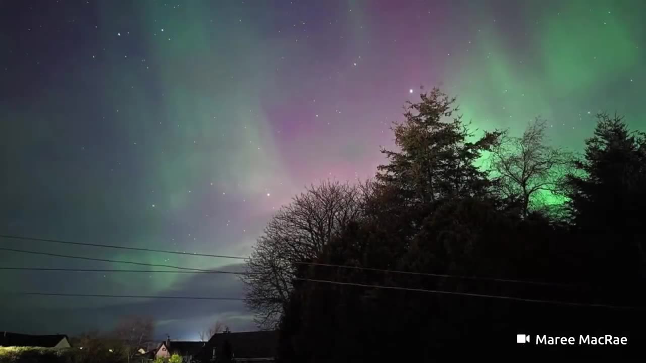 Northern Lights captured over Scotland in stunning timelapse footage
