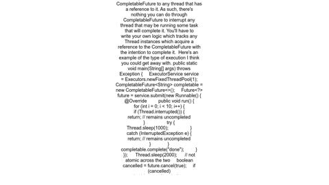 How to interrupt underlying execution of CompletableFuture