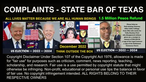 Matthew B. Tully Esq - Client Complaints - Greg T. Rinckey Esq - Tully Rinckey PLLC - Michael C. Fallings Esq - US Supreme Court Complaints - State Bar Of Texas - President BongBong Marcos - President Trump - President Duterte - President Biden - EEOC