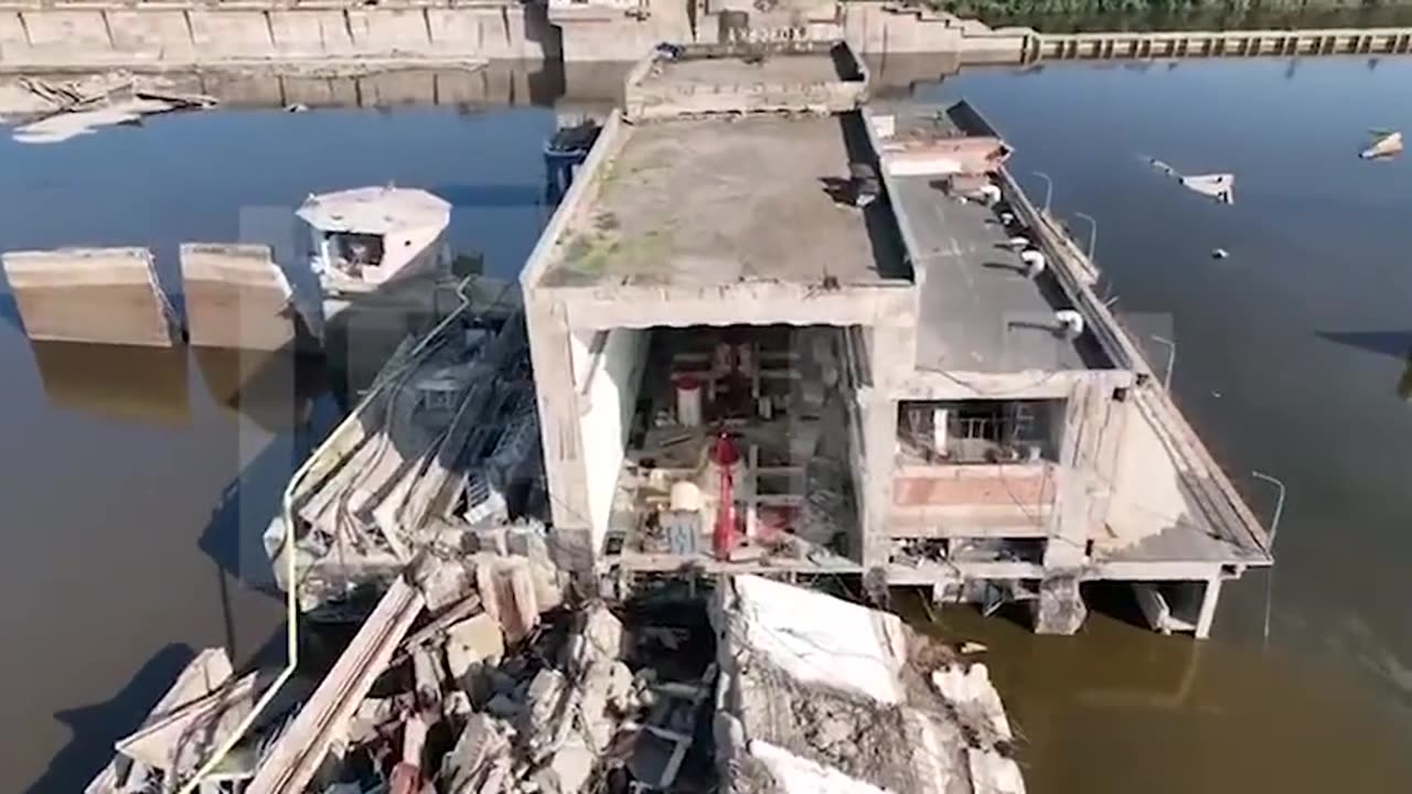 View of Kakhovskaya HPP after the disaster.