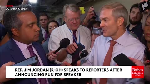 BREAKING NEWS: Jim Jordan Speaks To Reporters After Announcing Run For Speaker