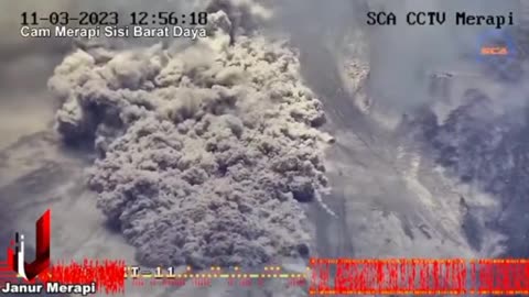 Moment Volcano Eruption