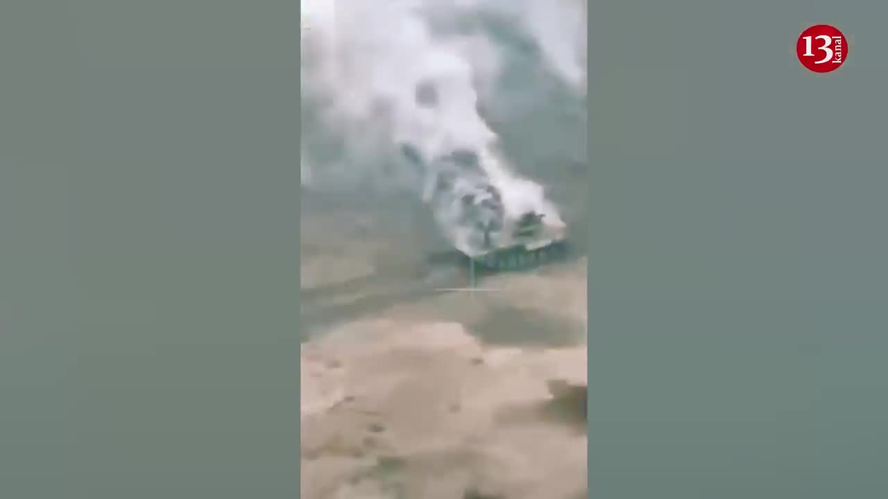 The attacking Russian equipment explodes on a mine - crew members survive the exploding tank