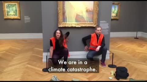 Crazed German Climate Protestors Throw Mashed Potatoes On Artwork