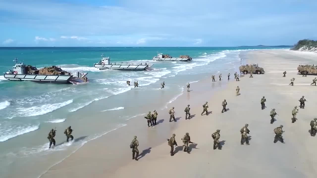 Australian Troops Conduct Beach Landing During Talisman Saber Joint Military Exercises10