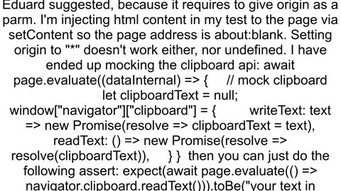 How do I access the contents of the clipboard from within a headless puppeteer test