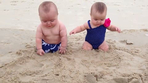 Funniest Babies on the Beach | Cute Baby Funny Moments