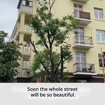 Even these more heavily damaged houses are being restored