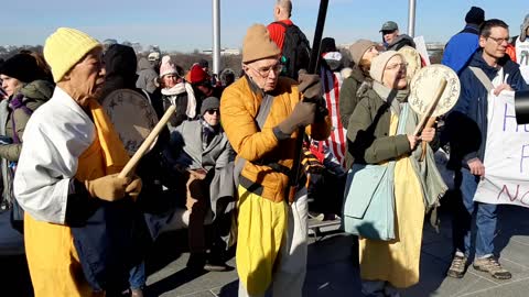 Monks at defeat the Mandates rally in Washington DC