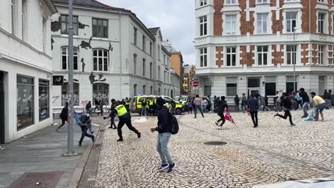 Norway being culturally enriched today as clashes erupted between pro independence Eritreans...