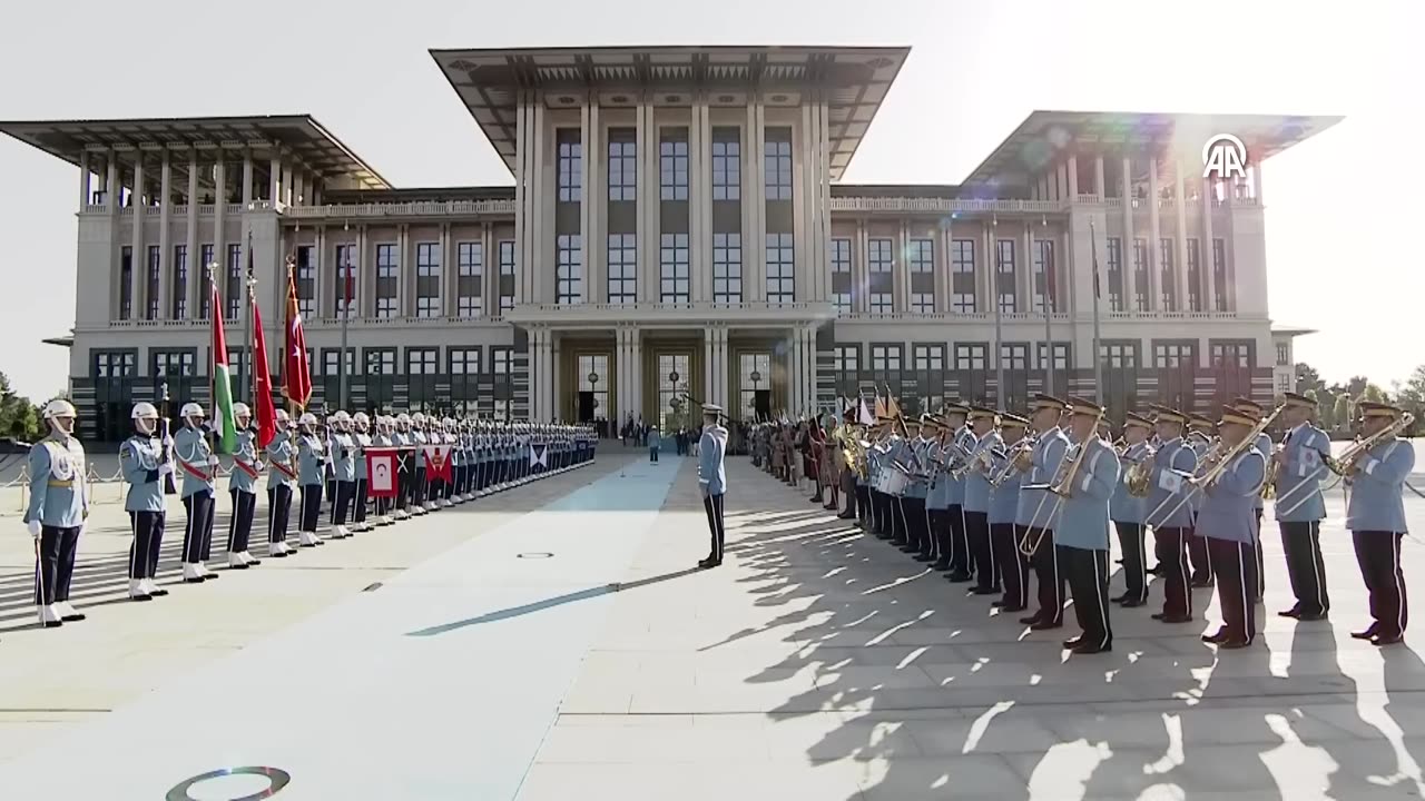 President Erdogan officially welcomed Palestinian President Abbas